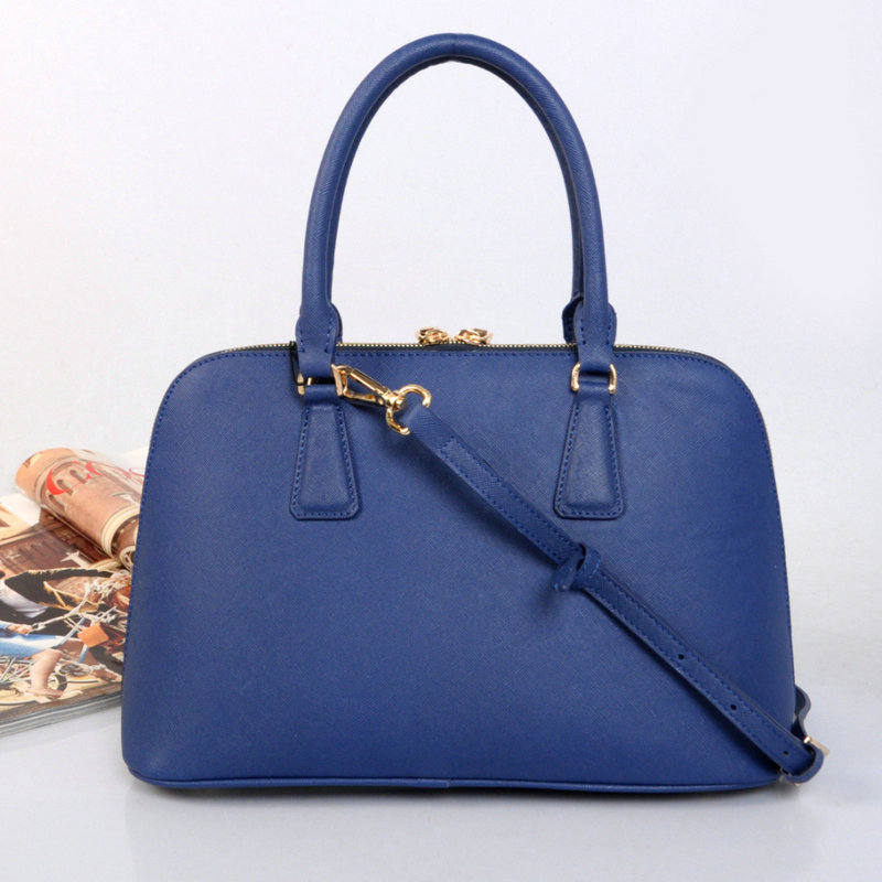 2014 Prada Saffiano Leather Two Handle Bag BL0818 royablue for sale - Click Image to Close